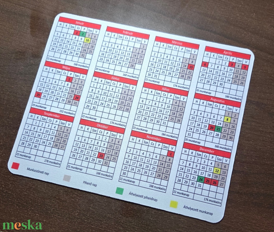 2026-os Munkaidőnaptár Egérpad � Tervezz okosan, dolgozz kényelmesen! - otthon & életmód - papír, írószer - naptár & tervező - Meska.hu