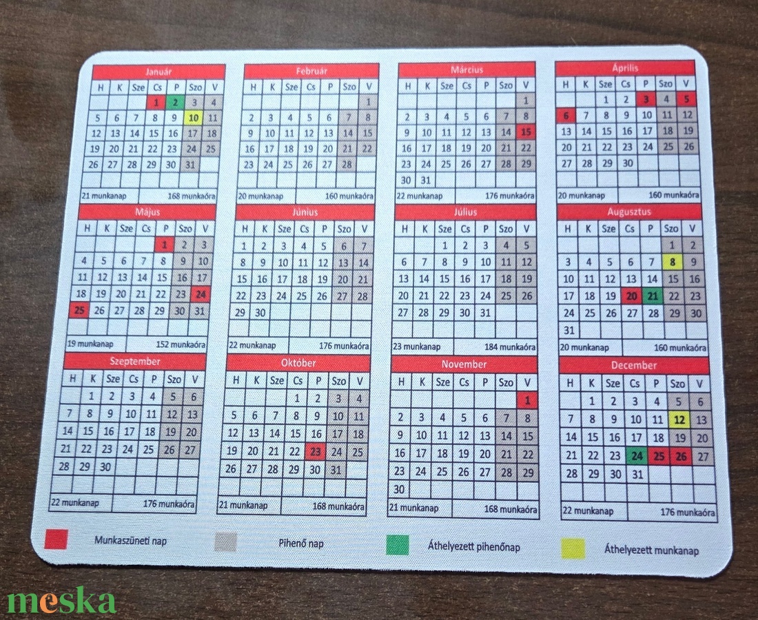 2026-os Munkaidőnaptár Egérpad � Tervezz okosan, dolgozz kényelmesen! - otthon & életmód - papír, írószer - naptár & tervező - Meska.hu