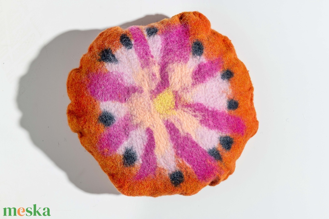 Narancssárga VIRÁG párna 2. - otthon & életmód - lakástextil - párna & párnahuzat - Meska.hu