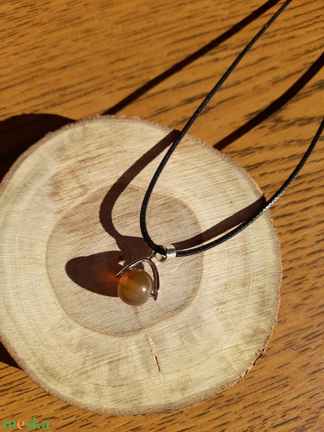 Barna achát ásvány nyaklánc  - otthon & életmód - dekoráció - spiritualitás - ásványok - Meska.hu