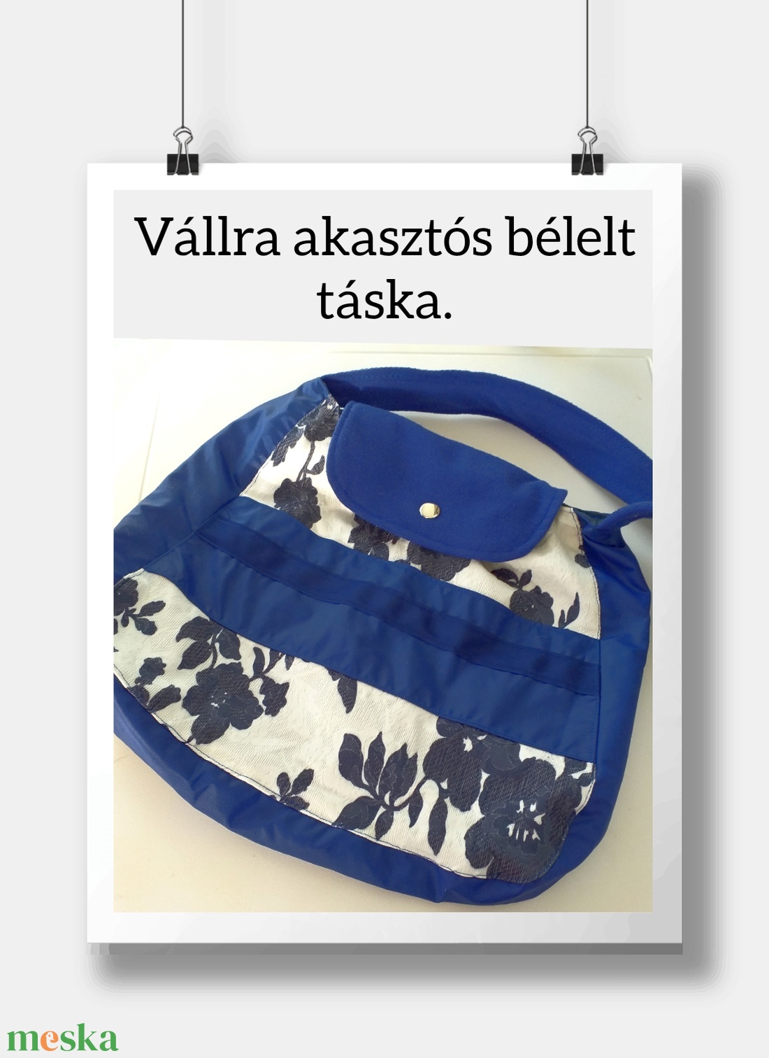 Vállraakasztós bélelt táska  - táska & tok - kézitáska & válltáska - alkalmi táska - Meska.hu
