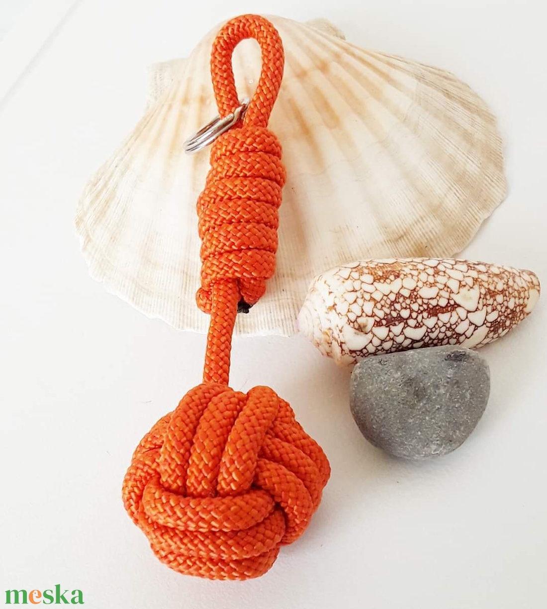 Narancssárga színű paracord kulcstartó  - táska & tok - kulcstartó & táskadísz - kulcstartó - Meska.hu
