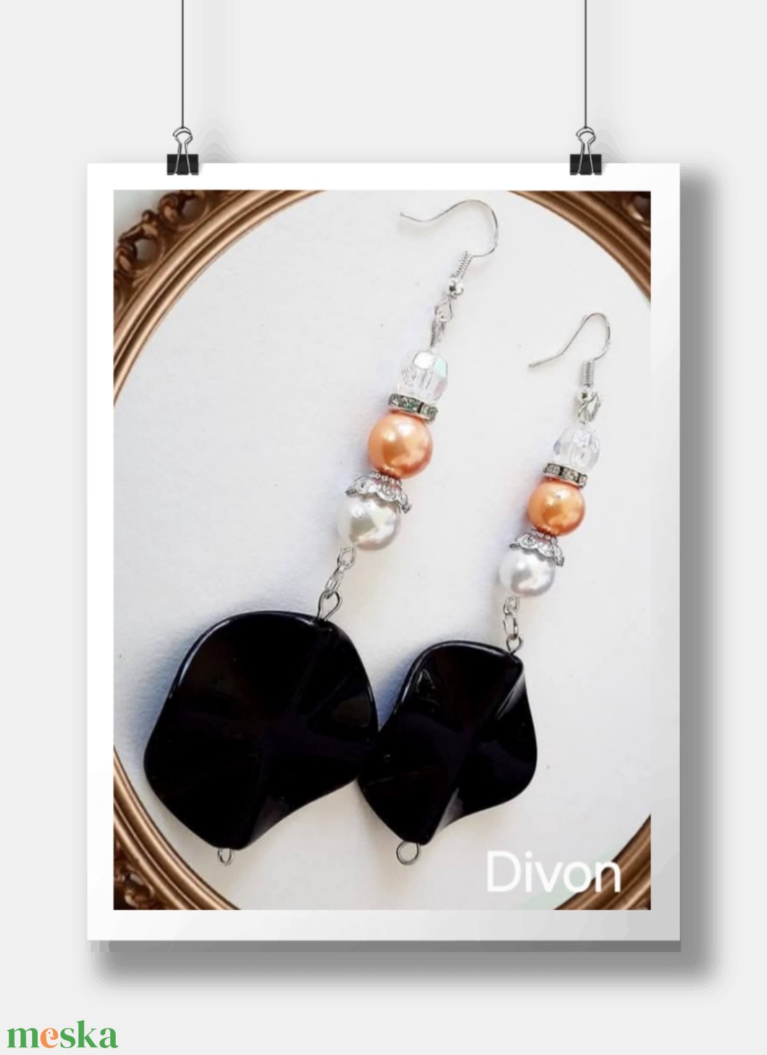 Dekoratív lógós fülbevaló  - ékszer - fülbevaló - lógó fülbevaló - Meska.hu