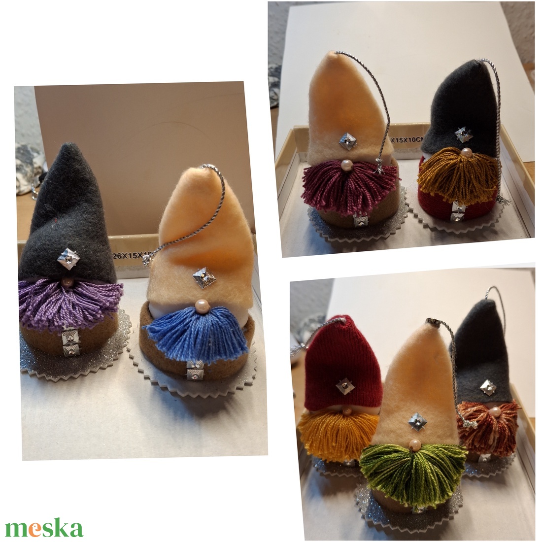 Hét kis  manó szerencsét hozó karácsonya - karácsony - karácsonyi lakásdekoráció - karácsonyfadíszek - Meska.hu