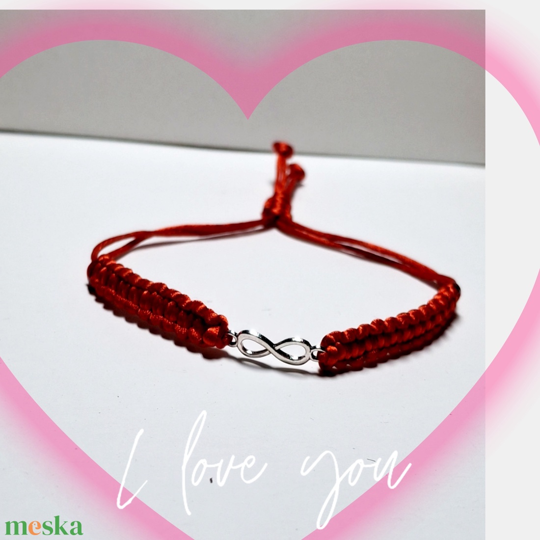 Végtelen szeretet medállal készült karkötő  - ékszer - karkötő - fonott karkötő - Meska.hu