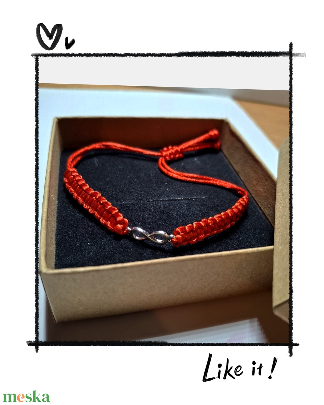 Végtelen szeretet medállal készült karkötő  - ékszer - karkötő - fonott karkötő - Meska.hu