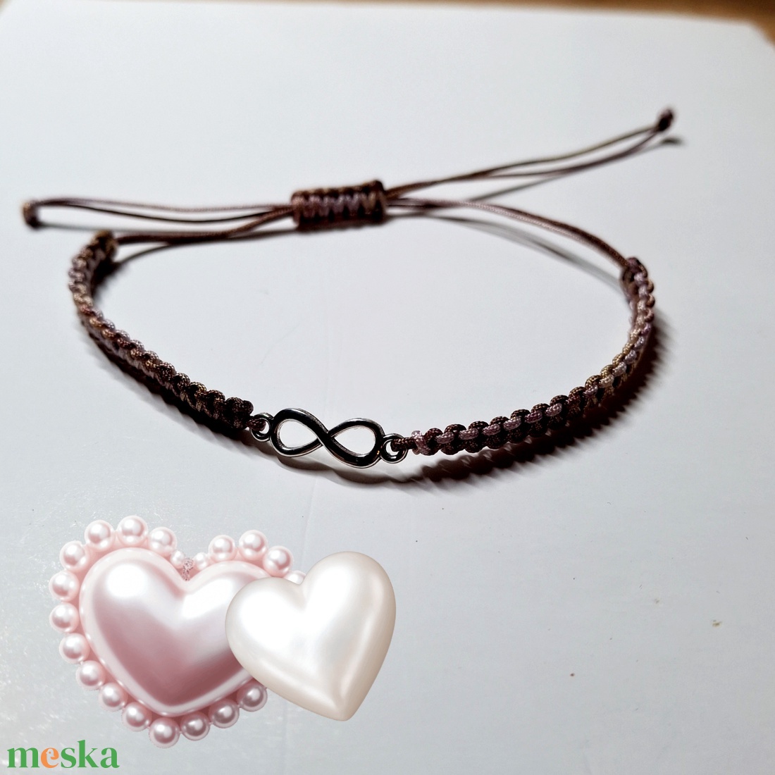 Végtelen szeretet karkötő fonott zsinórból készült  - ékszer - karkötő - fonott karkötő - Meska.hu