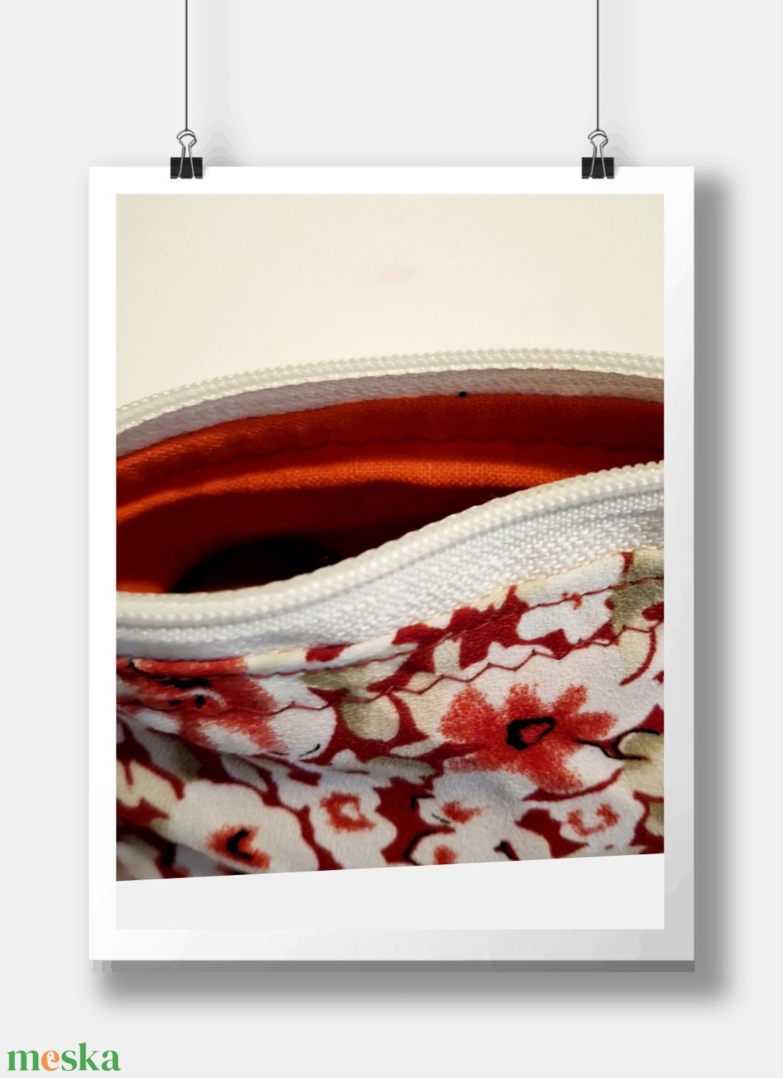 Piros virágmintás neszeszer  - táska & tok - pénztárca & más tok - zsebkendőtartó tok - Meska.hu