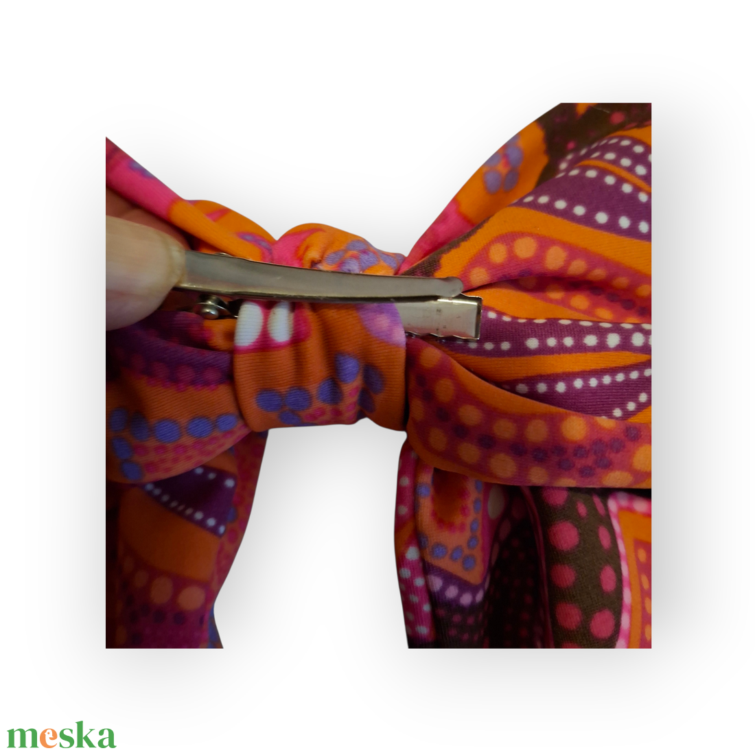 Színes mintás anyagokból készült hajmasni krokodil csipesszel  - ruha & divat - hajdísz & hajcsat - hajdísz - Meska.hu