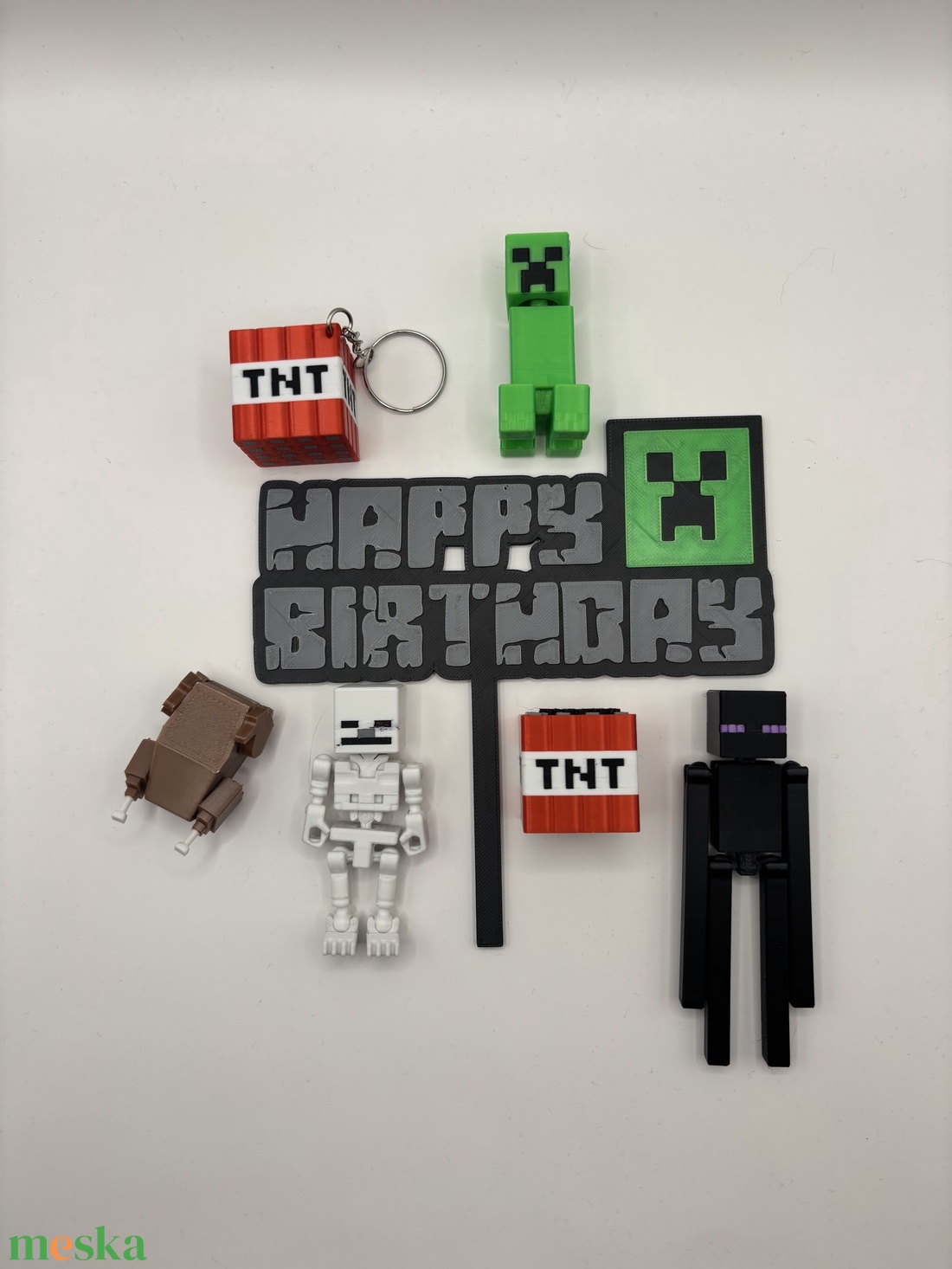 Minecraft szülinapi dekoráció szett � egyedi, 3D nyomtatott - esküvő - dekoráció - asztaldísz - Meska.hu