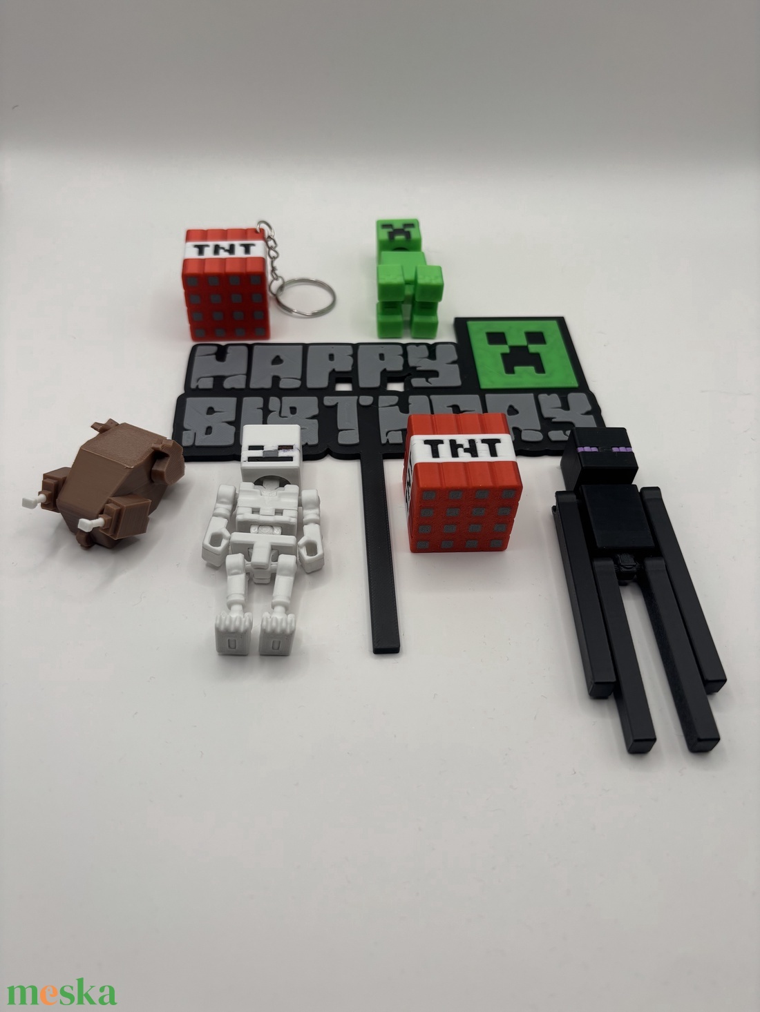 Minecraft szülinapi dekoráció szett � egyedi, 3D nyomtatott - esküvő - dekoráció - asztaldísz - Meska.hu