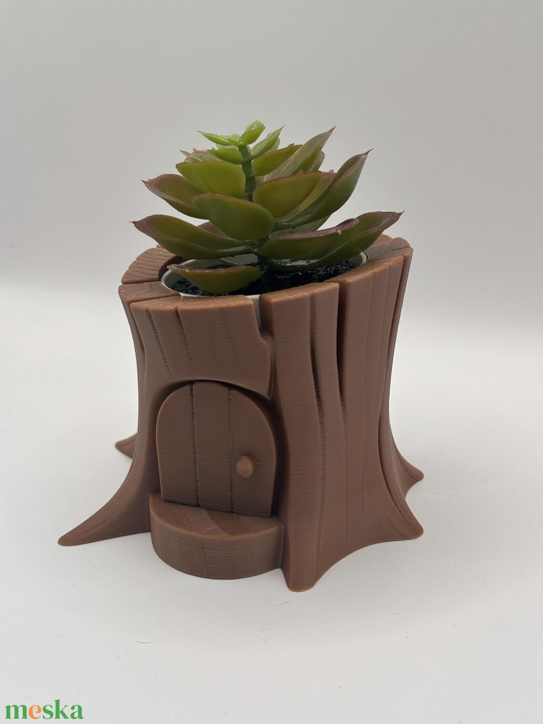 Mesebeli fatörzs kaspó ajtóval � tündérház stílusú növénytartó - esküvő - dekoráció - asztaldísz - Meska.hu