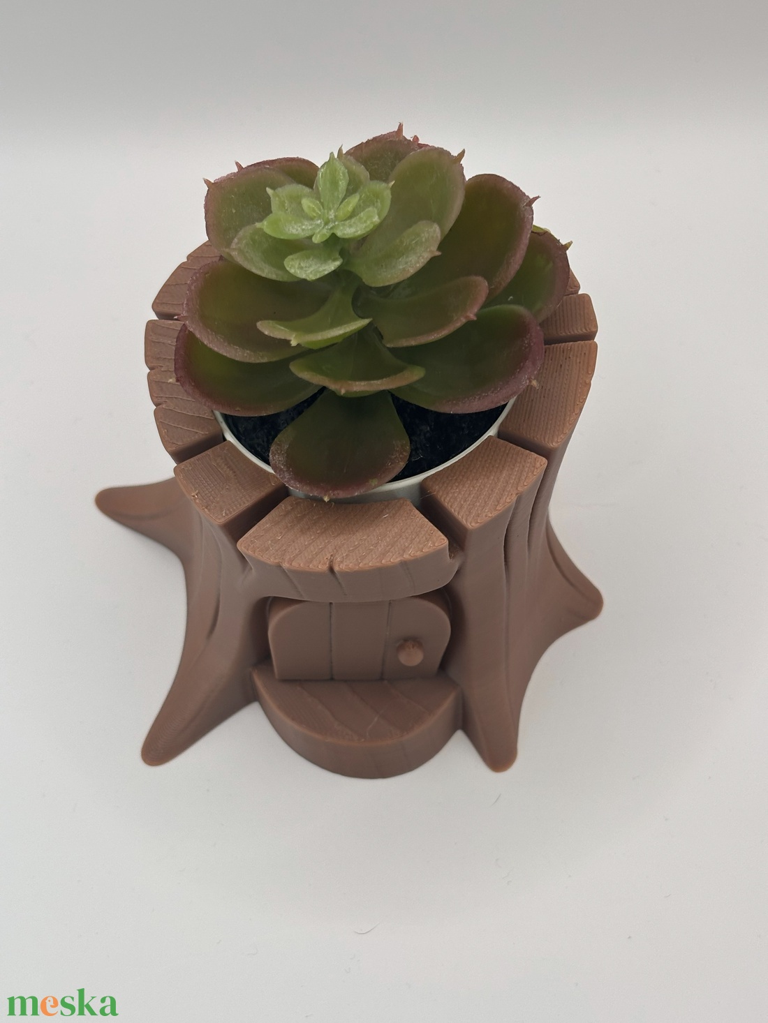 Mesebeli fatörzs kaspó ajtóval � tündérház stílusú növénytartó - esküvő - dekoráció - asztaldísz - Meska.hu