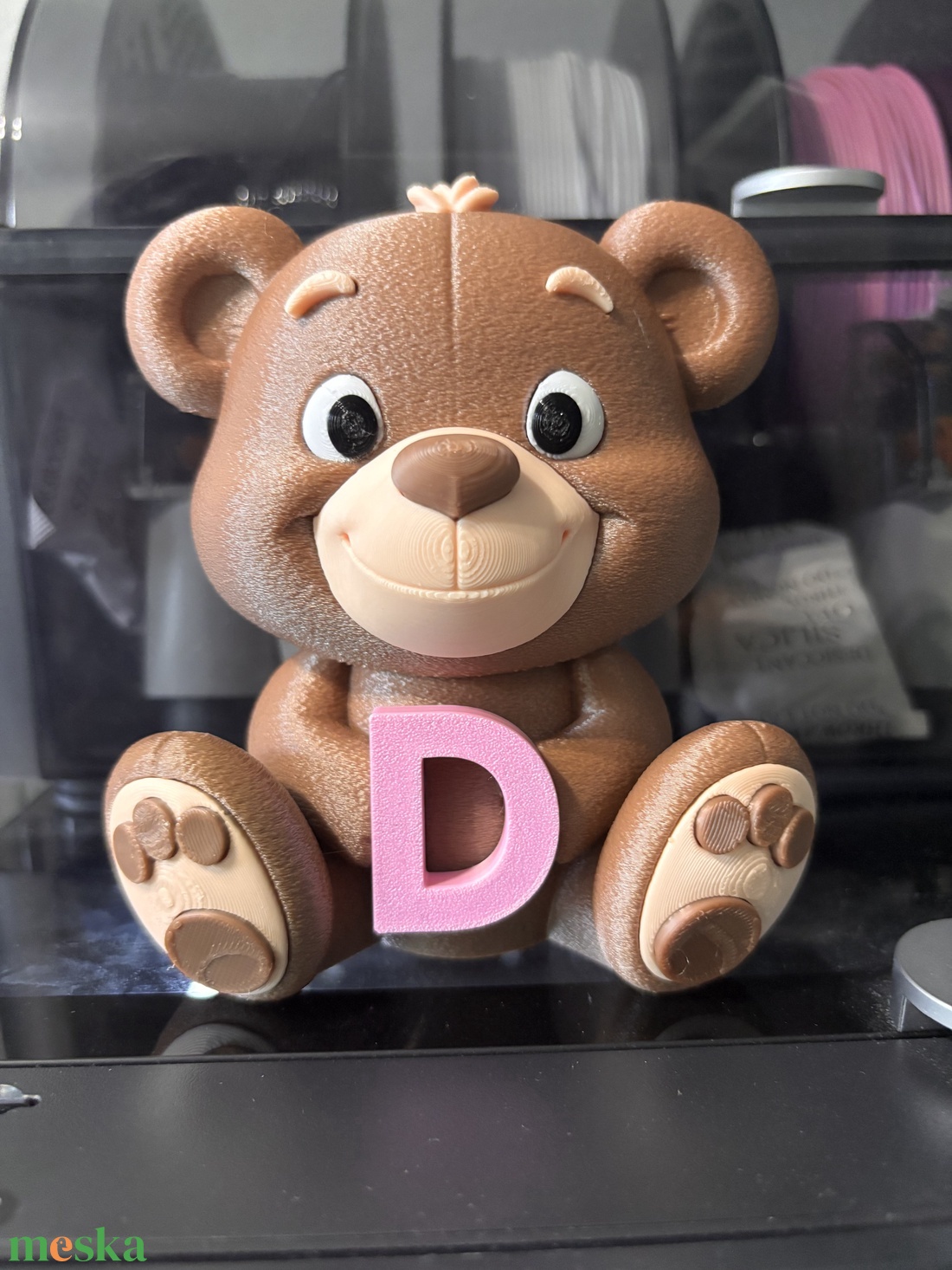 3D nyomtatott, személyre szabható maci � cserélhető betűvel - otthon & életmód - dekoráció - dísztárgy - Meska.hu