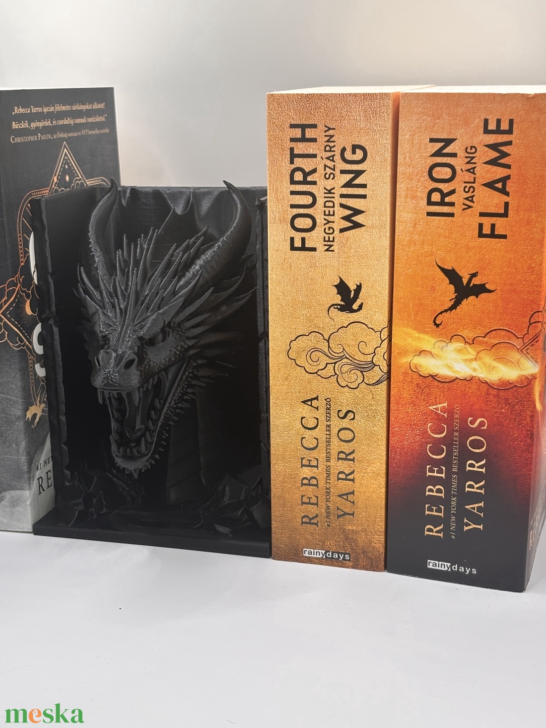 Sárkányfejes fantasy könyvtámasz - otthon & életmód - dekoráció - asztal és polc dekoráció - könyvtámasz - Meska.hu