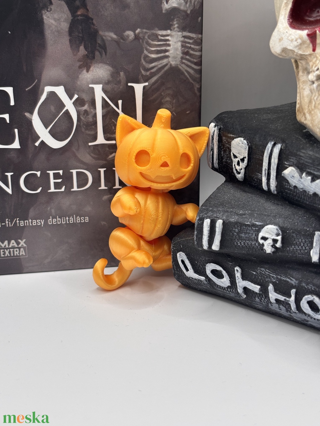 Hajlítható tök cica - otthon & életmód - dekoráció - halloween - halloweeni dekoráció - Meska.hu