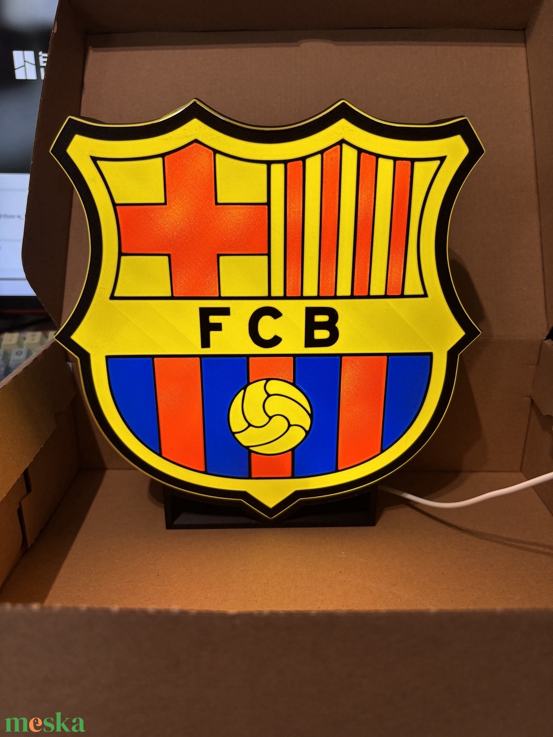 FC Barcelona LED lámpa - otthon & életmód - lámpa - falilámpa - Meska.hu