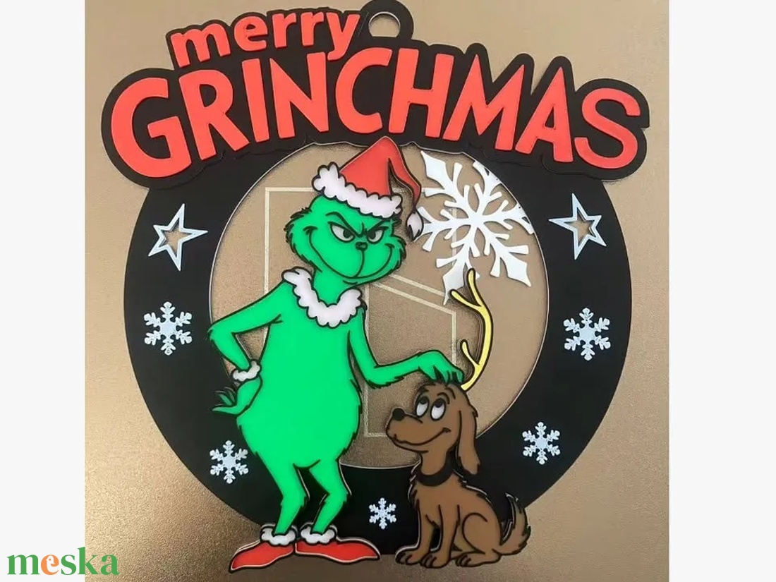 Grincses ajtódísz - karácsony - karácsonyi lakásdekoráció - karácsonyi ajtódíszek - Meska.hu