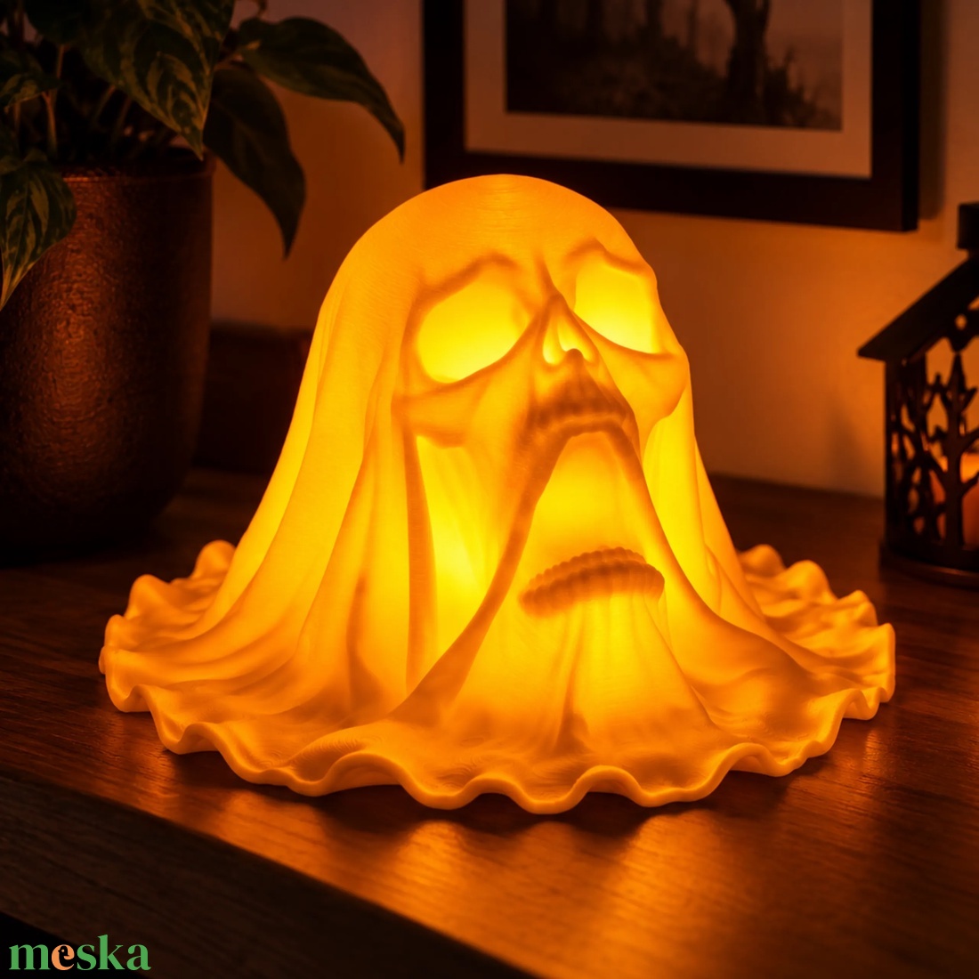 Koponya Hangulatlámpa - otthon & életmód - dekoráció - halloween - halloweeni lámpás - Meska.hu