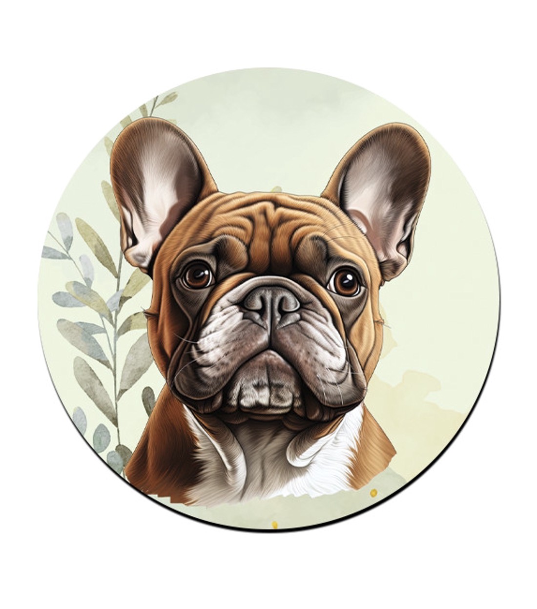 Barna francia bulldog portré mintás bögre alátét -  - Meska.hu