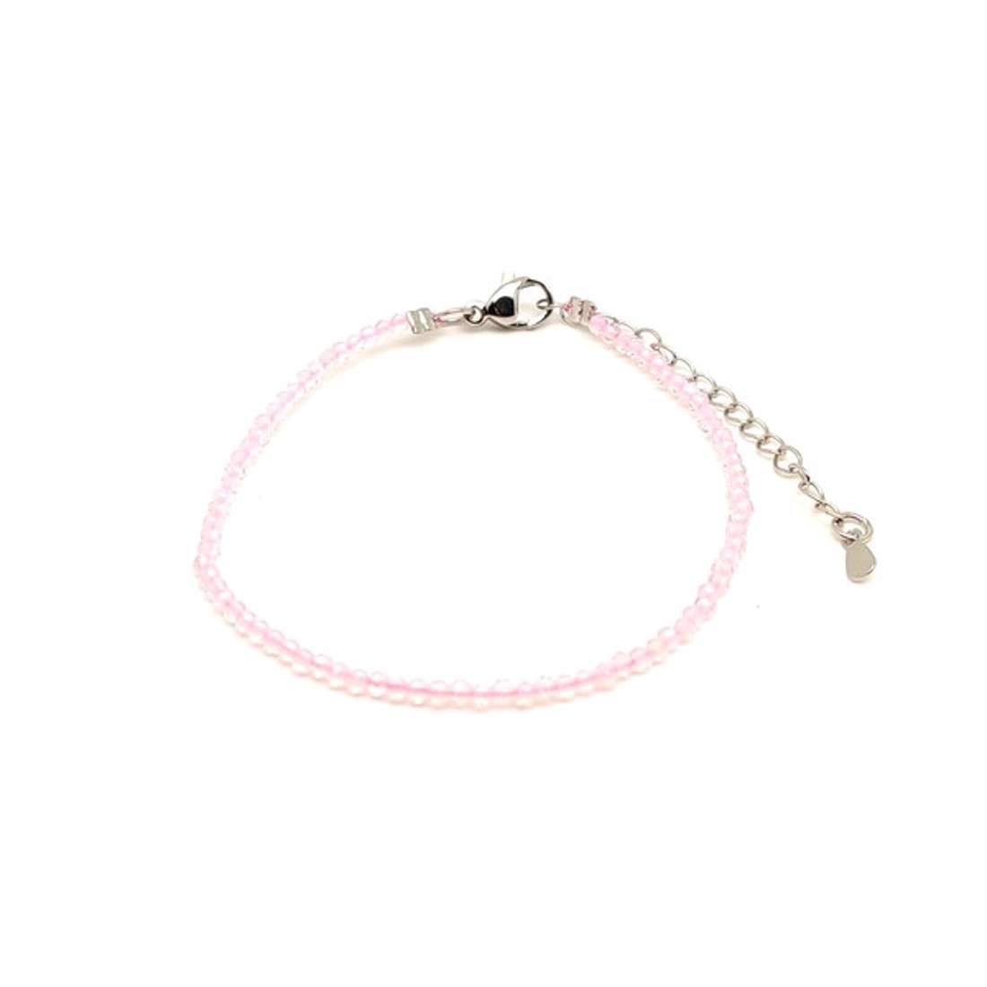 Pink opalit ásványkarkötő � fazettált gyöngyökkel, 2-2,5 mm, állítható - ékszer - karkötő - ásványkarkötő - Meska.hu