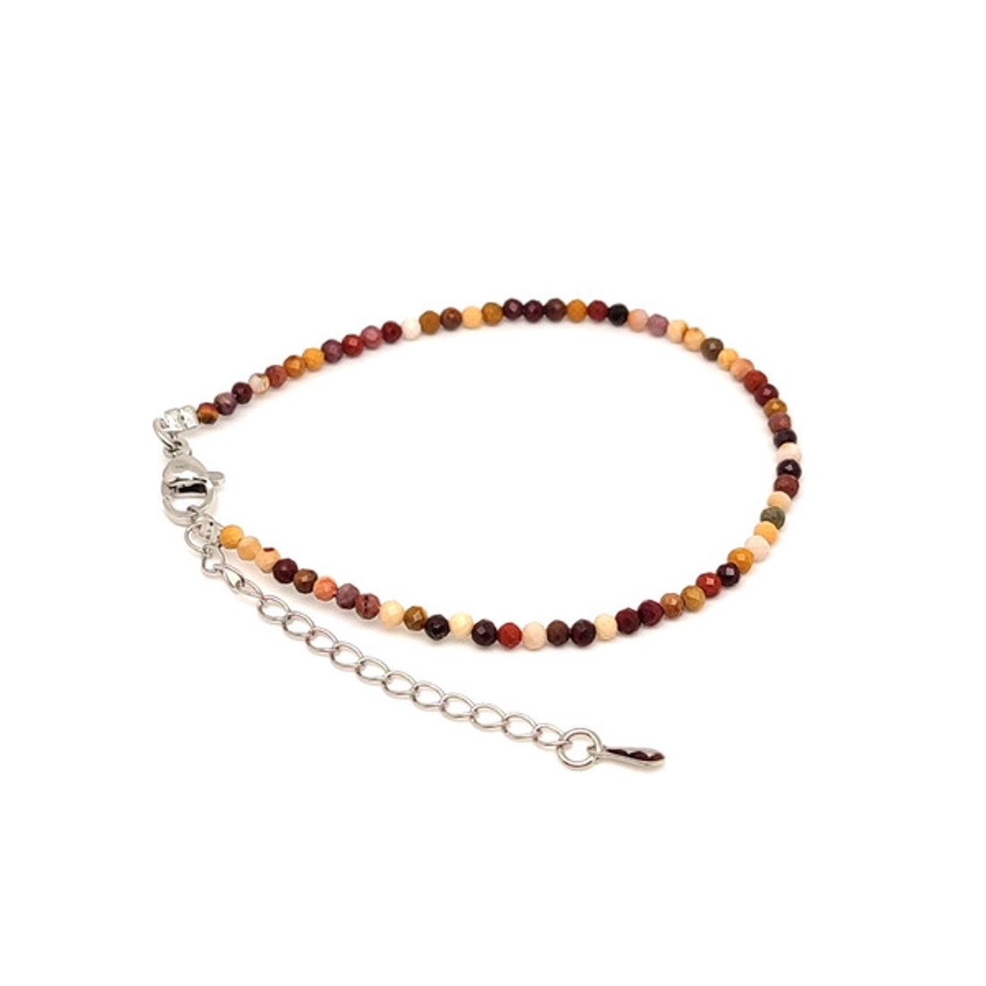 Fazettált mookait jáspis golyós ásvány karkötő állítható kapoccsal 2�2,5mm - ékszer - karkötő - ásványkarkötő - Meska.hu