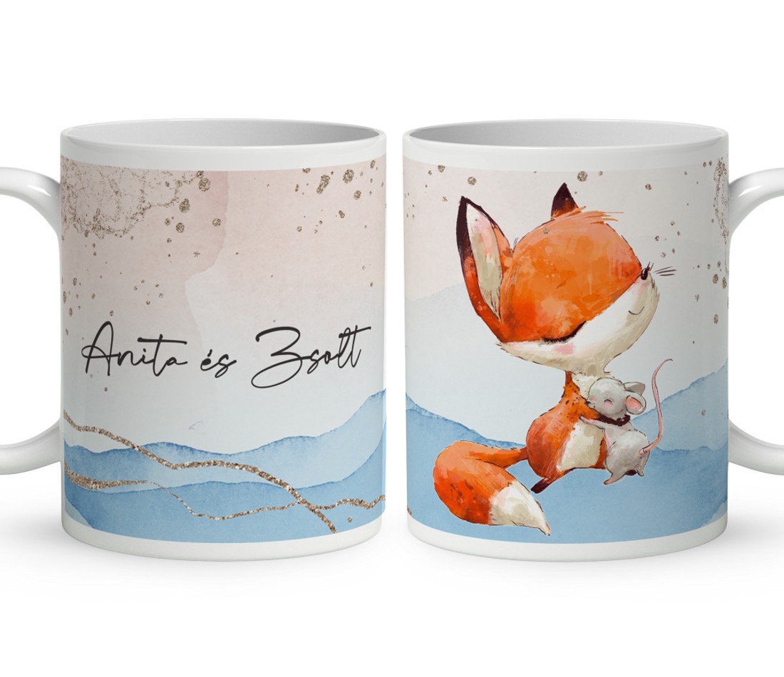 Kérd a Neveddel - Cuki Róka és kisegér mintás bögre - otthon & életmód - konyhafelszerelés, tálalás - tálalás - bögre & csésze - Meska.hu