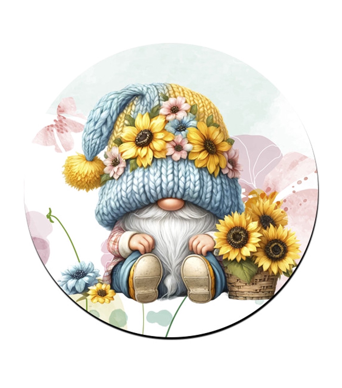 Napraforgós manó kosárral mintás bögre alátét -  - Meska.hu