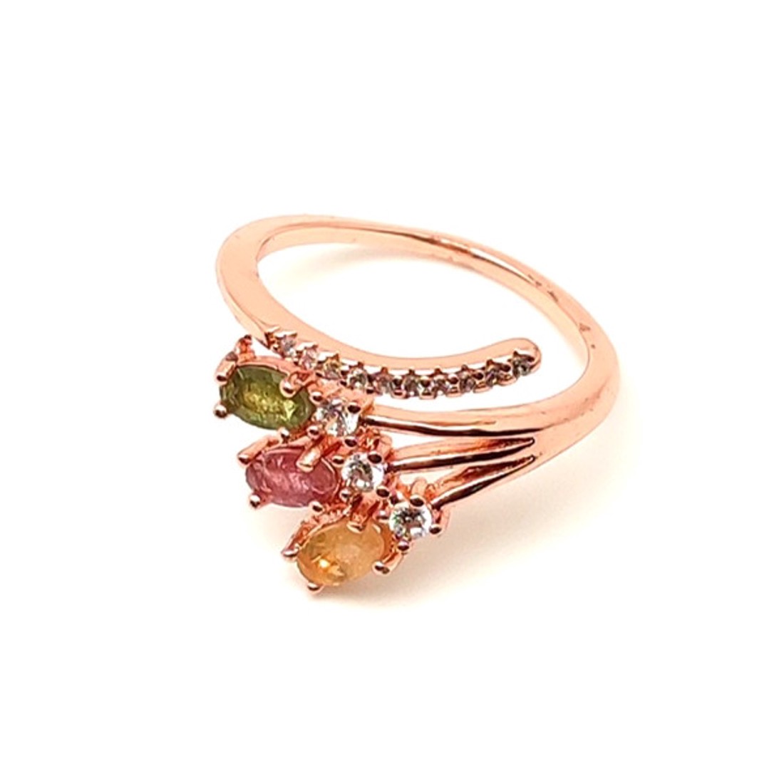 Turmalin gyűrű állítható, rosegold ovál 5x3 mm Rózsaarany Perc - ékszer - gyűrű - szoliter gyűrű - Meska.hu