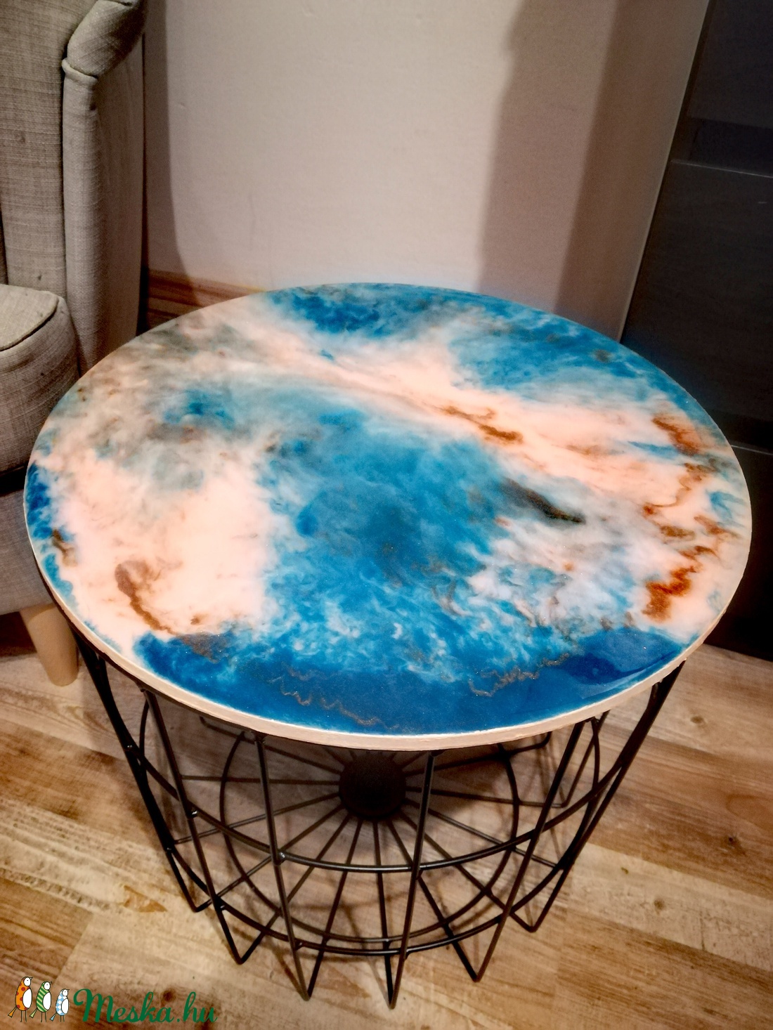 Epoxy gyantás tároló asztal - otthon & életmód - bútor - asztal - Meska.hu
