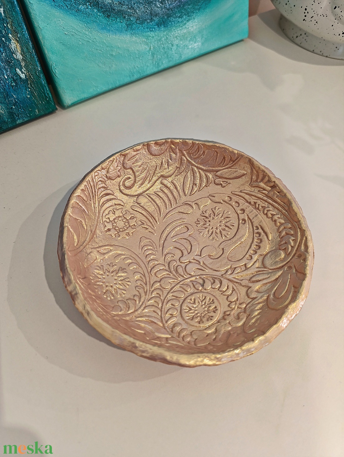 Rosegold dekorációs tálka levegőn száradó gyurmából - otthon & életmód - dekoráció - asztal és polc dekoráció - dekorációs tál, tartó - Meska.hu Rosegold dekorációs tálka levegőn száradó gyurmából - otthon & életmód - dekoráció - asztal és polc dekoráció - dekorációs tál, tartó - Meska.hu