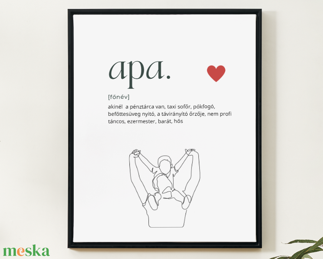 Apa-a mindennapi hős - otthon & életmód - dekoráció - kép & falikép - képkeret - Meska.hu