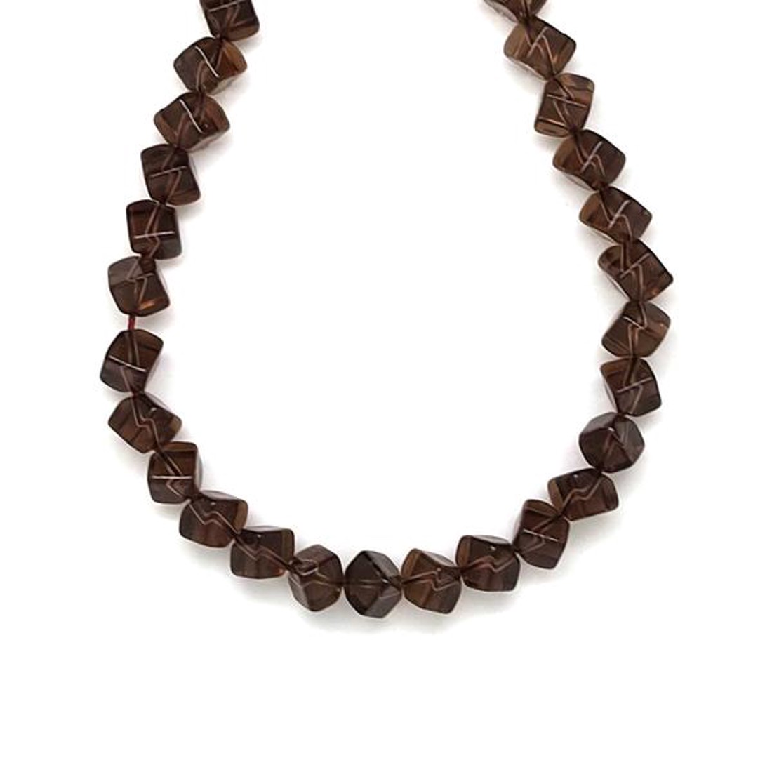 Füstkvarc kocka keresztbe fúrt 4mm ékszerkészítő alapanyag (füzér) - kellékek & szerszámok - ásvány alapanyag - ásványfüzér - Meska.hu