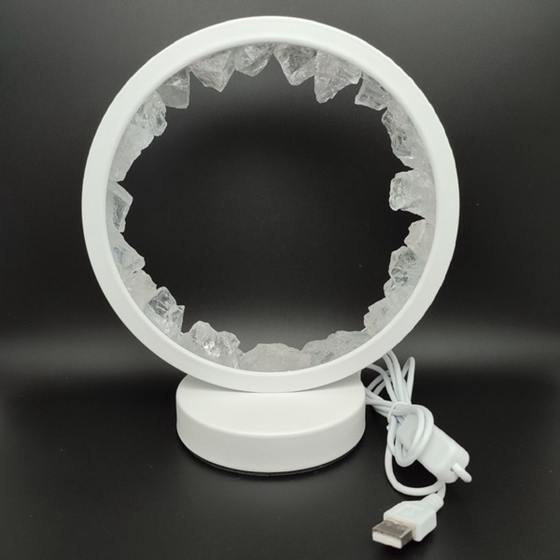 Hegyikristály nyers kör ásvány hangulatlámpa 21�18 cm - kellékek & szerszámok - ásvány alapanyag - Meska.hu