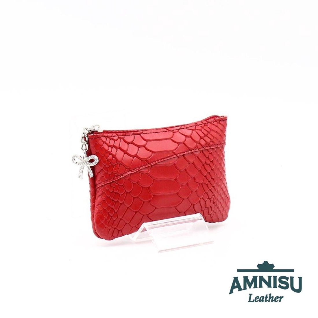 Piros kígyómintás ívelt egy cipzáras kulcstartó C5007 - táska & tok - kulcstartó & táskadísz - kulcstartó - Meska.hu