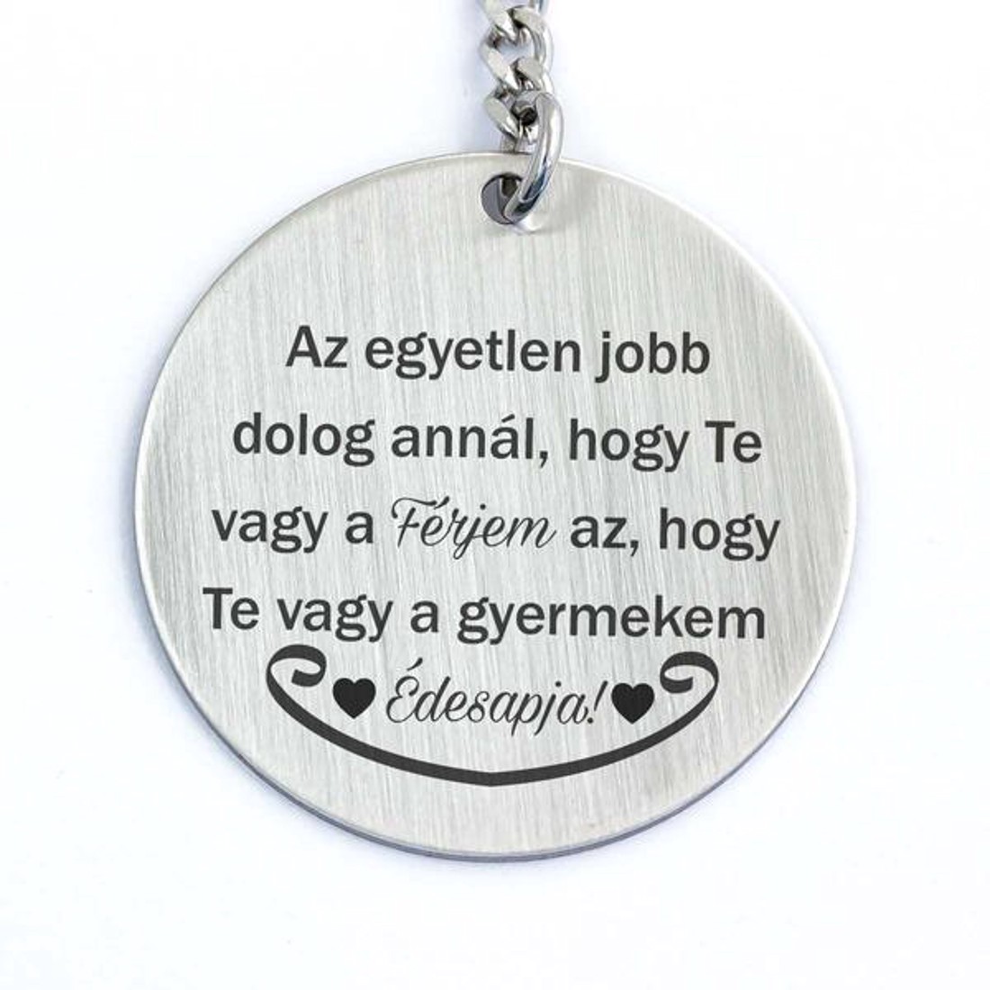 Te vagy a Férjem és Apa acél medálos kulcstartó - táska & tok - kulcstartó & táskadísz - kulcstartó - Meska.hu