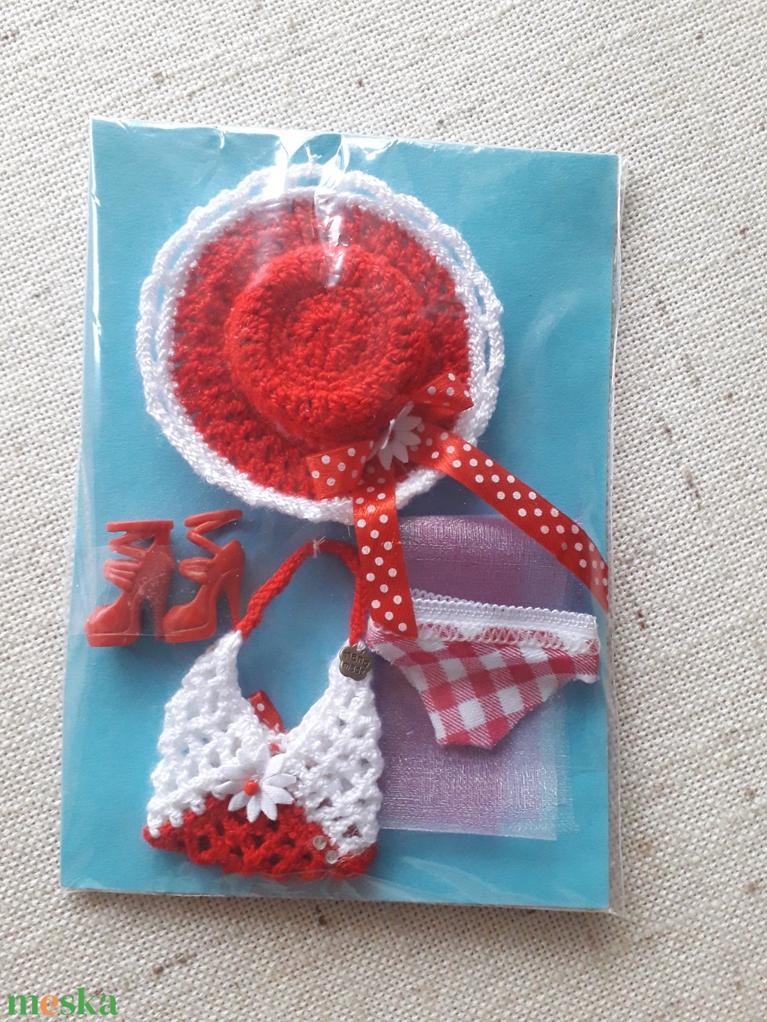 Barbie baba piros kiegészítők - játék & sport - baba & babaház - babaruha, babakellék - Meska.hu