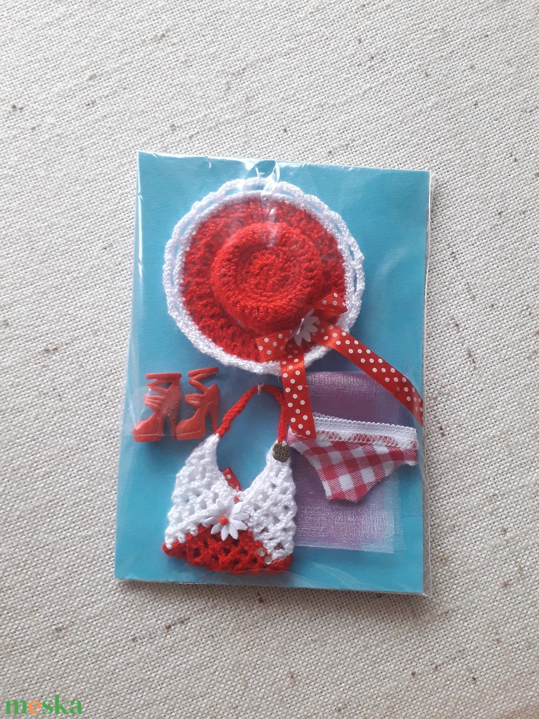 Barbie baba piros kiegészítők - játék & sport - baba & babaház - babaruha, babakellék - Meska.hu