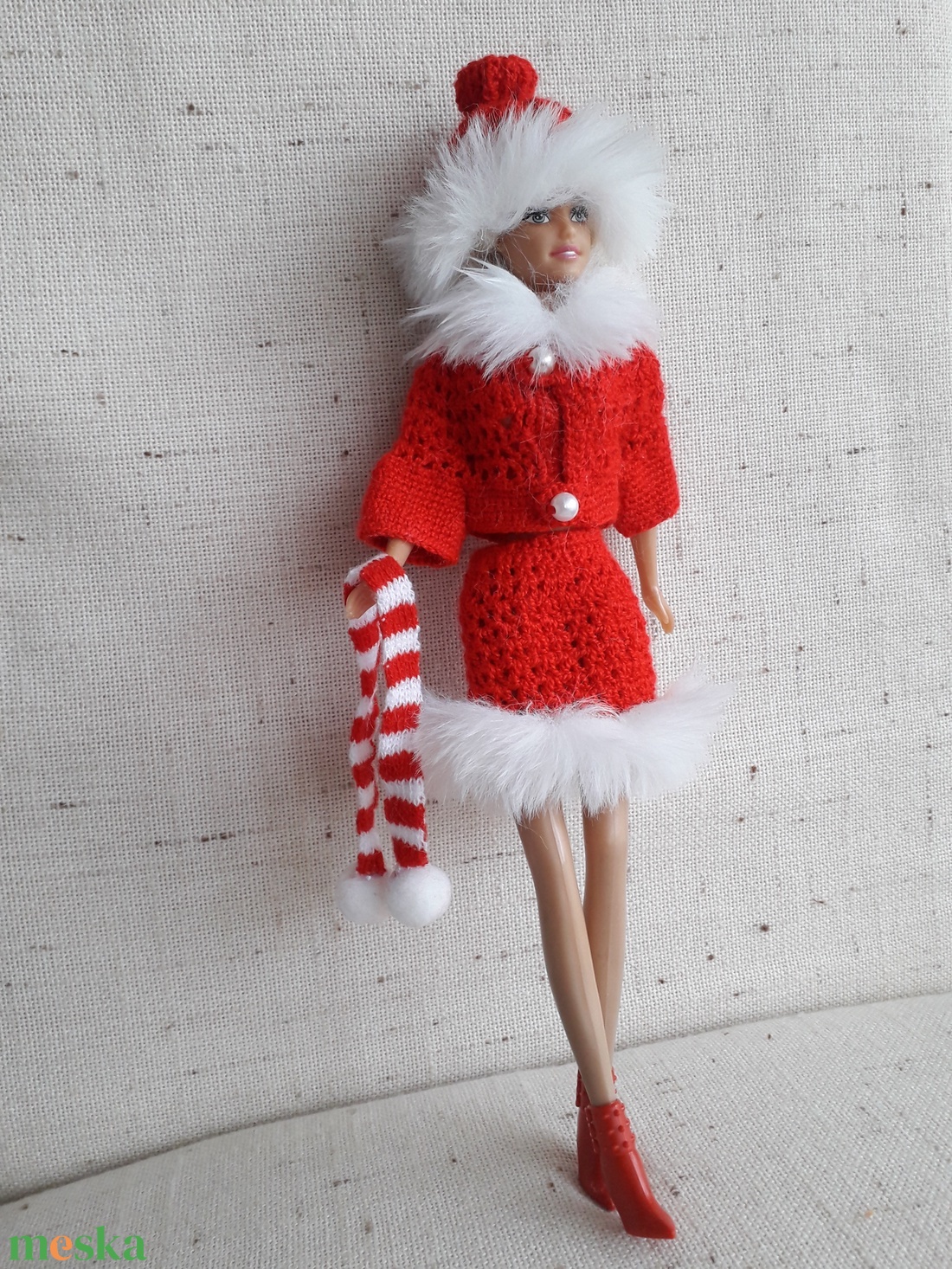 Műszőrmés Barbie ruha - játék & sport - baba & babaház - barbie ruhák - Meska.hu