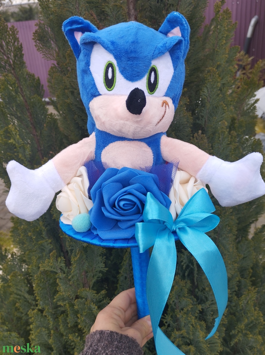 Ballagó csokor kék figurával - otthon & életmód - dekoráció - Meska.hu