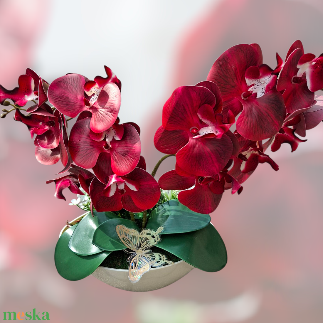 Piros orchidea kaspóban - otthon & életmód - dekoráció - virágdísz és tartó - csokor & virágdísz - Meska.hu Piros orchidea kaspóban - otthon & életmód - dekoráció - virágdísz és tartó - csokor & virágdísz - Meska.hu