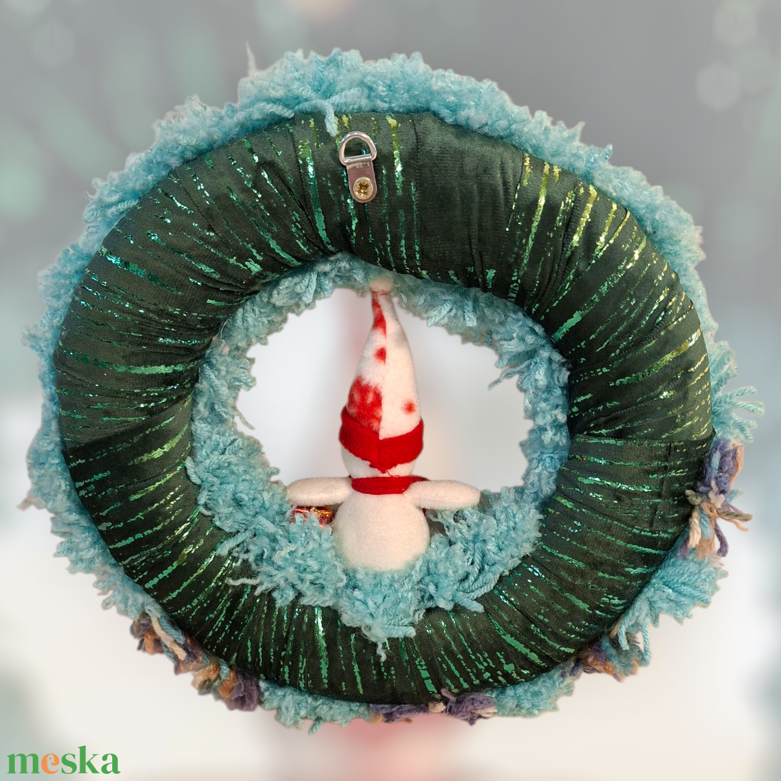 Karácsonyi ajtódísz hóemberes - karácsony - adventi díszek - adventi ajtódísz - Meska.hu