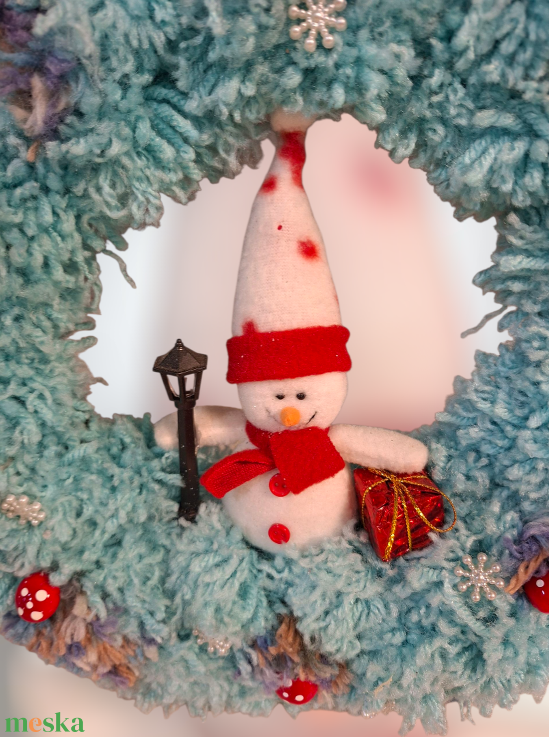 Karácsonyi ajtódísz hóemberes - karácsony - adventi díszek - adventi ajtódísz - Meska.hu