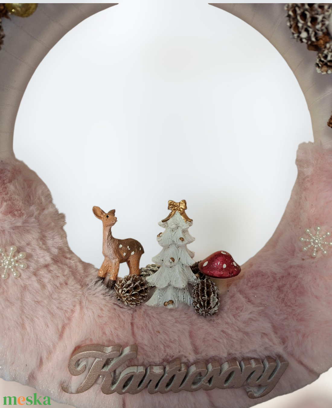 Karácsonyi ajtódísz őzikés - karácsony - adventi díszek - adventi ajtódísz - Meska.hu