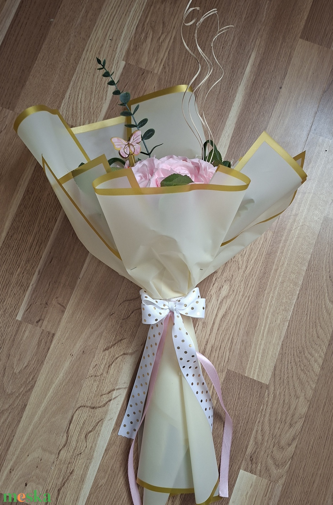 Rózsaszín rózsacsokor - otthon & életmód - virágdekoráció - virágok - virágcsokor - Meska.hu