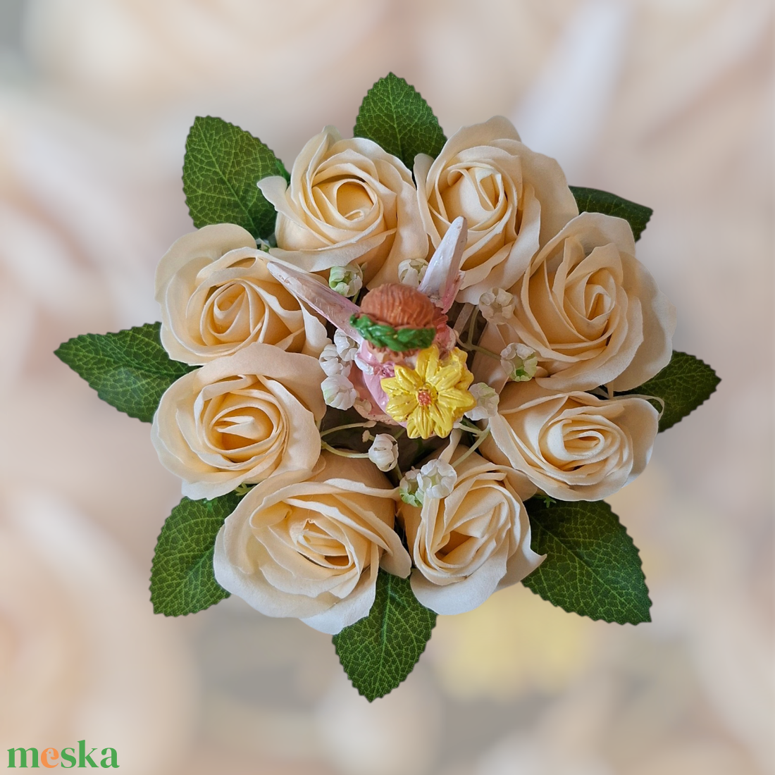 Szappanrózsa box tündérrel - otthon & életmód - virágdekoráció - virágok - virágbox - Meska.hu