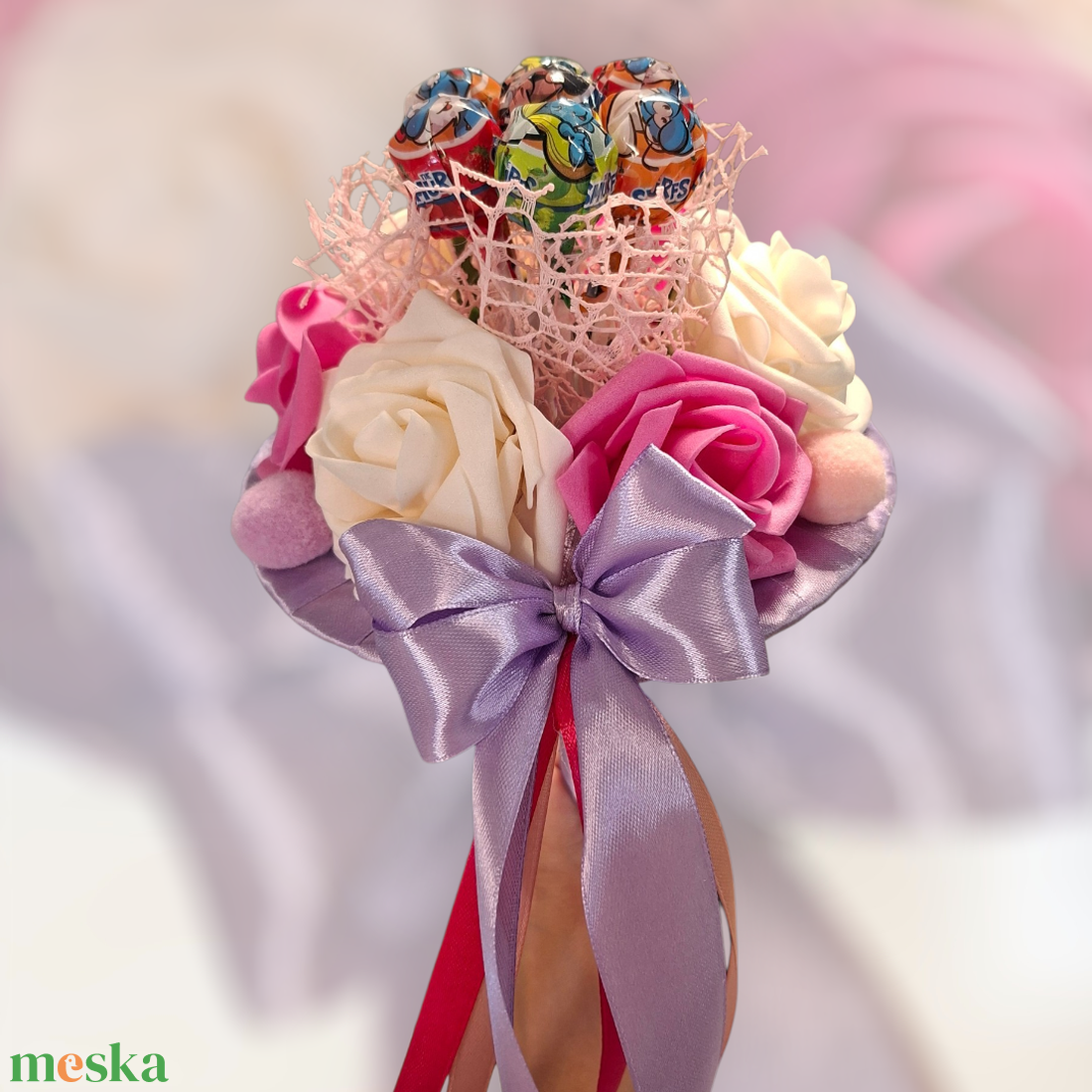 Óvodai ballagási csokor nyalókával - otthon & életmód - virágdekoráció - virágok - virágcsokor - Meska.hu