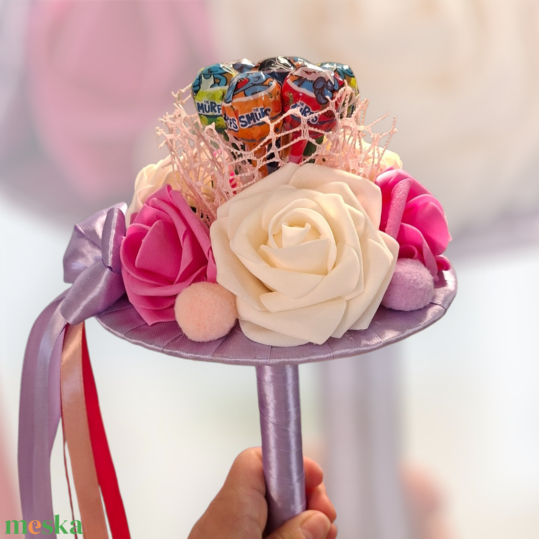 Óvodai ballagási csokor nyalókával - otthon & életmód - virágdekoráció - virágok - virágcsokor - Meska.hu