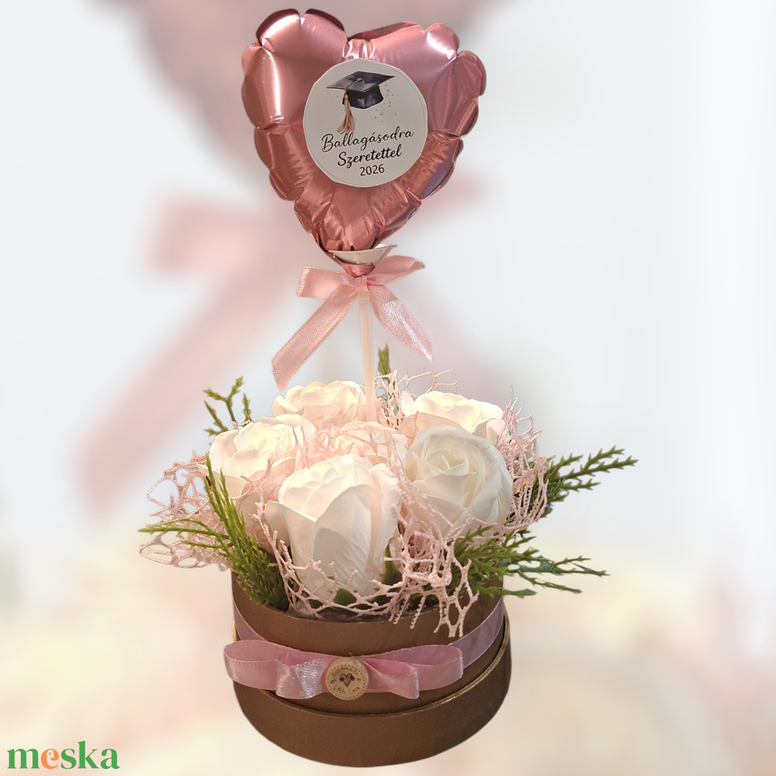 Szappanrózsa box ballagásra - otthon & életmód - virágdekoráció - virágok - virágbox - Meska.hu