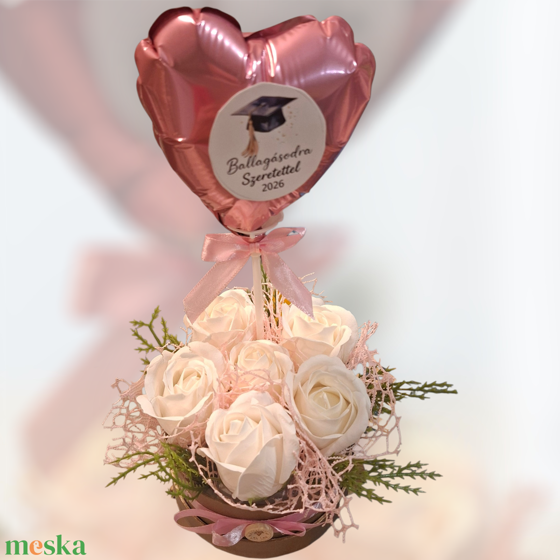 Szappanrózsa box ballagásra - otthon & életmód - virágdekoráció - virágok - virágbox - Meska.hu